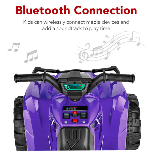 Best Choice 12V Kids Ride-On 4-Wheeler Quad ATV Car W/ 2.4mph Max Bluetooth Headlights