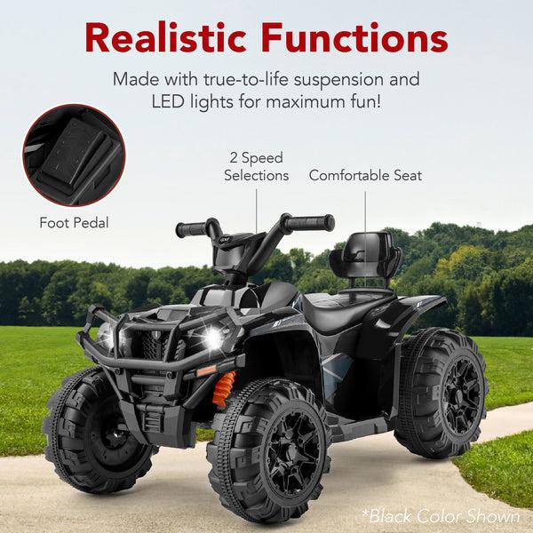 Best Choice 12V Kids Ride-On 4-Wheeler Quad ATV Car W/ 2.4mph Max Bluetooth Headlights