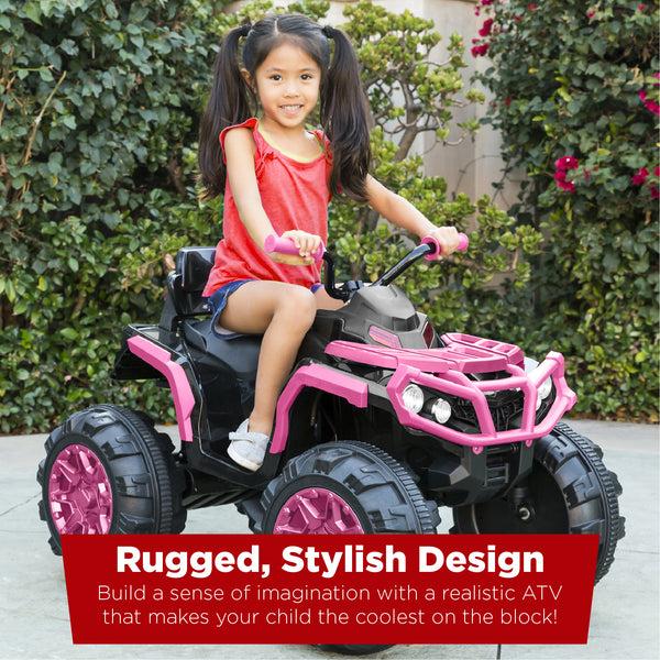 Best Choice 12V Kids Ride-On 4-Wheeler Quad ATV Car W/ 3.7mph Max Bluetooth Headlights
