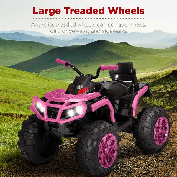 Best Choice 12V Kids Ride-On 4-Wheeler Quad ATV Car W/ 3.7mph Max Bluetooth Headlights