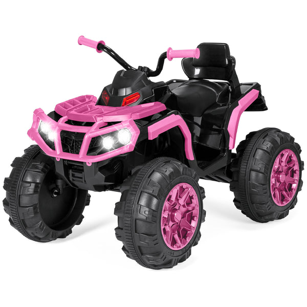 best choice 12V Kids Ride-On 4-Wheeler Quad ATV Car w/ 3.7mph Max Bluetooth Headlights