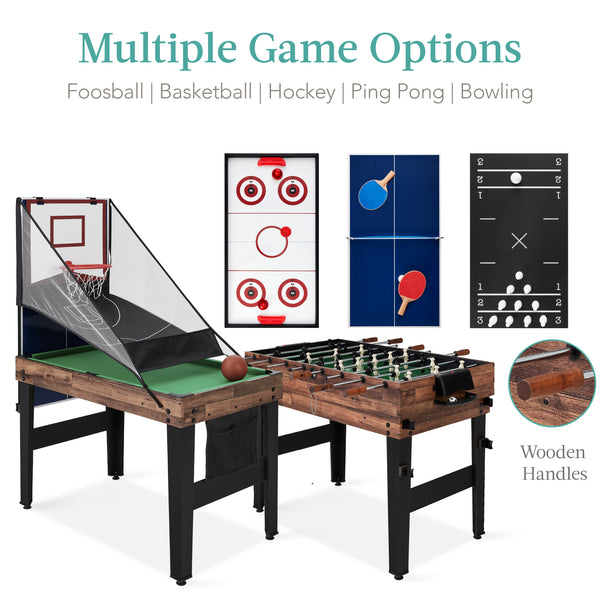 Best Choice 13-in-1 Combo Game Table Set W/ Ping Pong Foosball Basketball Air Hockey