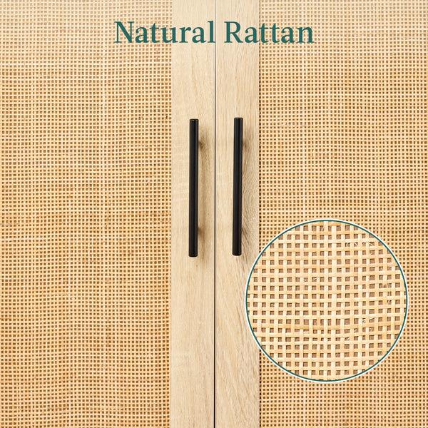Best Choice 2-Door Natural Rattan Storage Cabinet W/ Adjustable Shelves - 34 X 24in