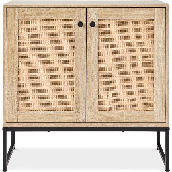 best choice 2-Door Rattan Storage Cabinet Accent Furniture for Living Room w/ Foot Pads