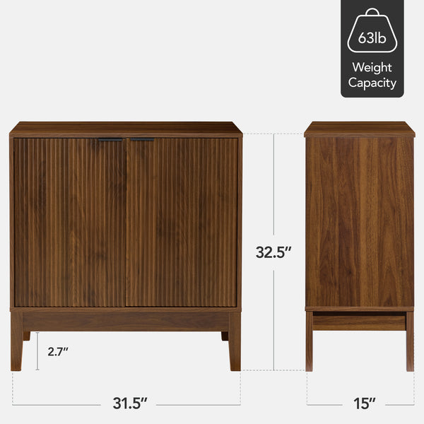 Best Choice 2-Door Reeded Storage Cabinet Accent Furniture Sideboard