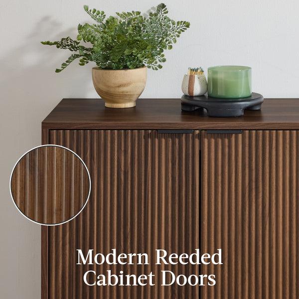 Best Choice 2-Door Reeded Storage Cabinet Accent Furniture Sideboard