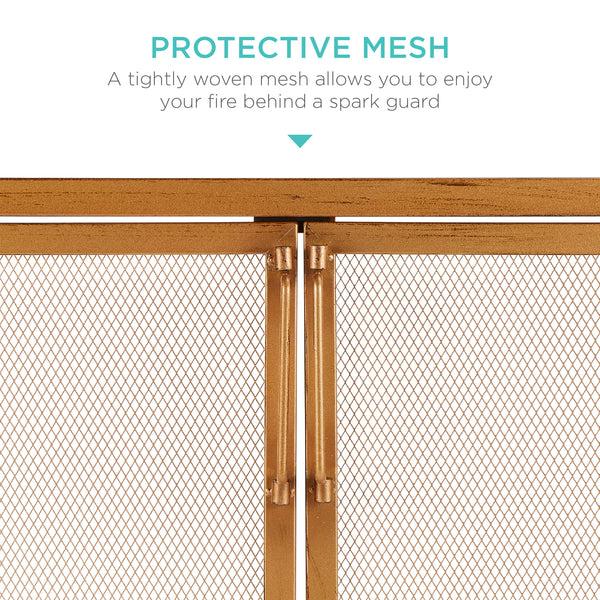 Best Choice 2-Door Wrought Iron Fireplace Screen W/ Magnetic Doors - 38.5x41in