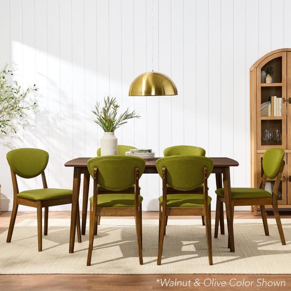 Best Choice 2-Piece Mid-Century Modern Wood &Upholstered Dining Chair Set