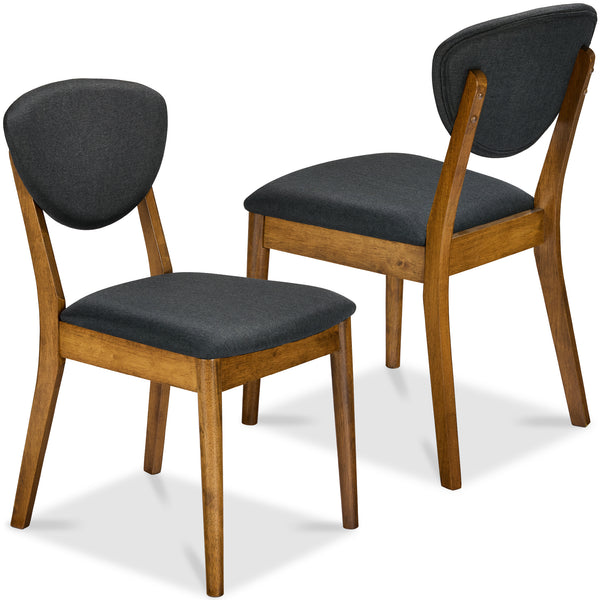 best choice 2-Piece Mid-Century Modern Wood &Upholstered Dining Chair Set