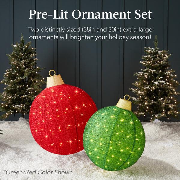Best Choice 2pc Lighted Pop-Up Christmas Ornaments Decoration W/ 180 LED Lights Stand