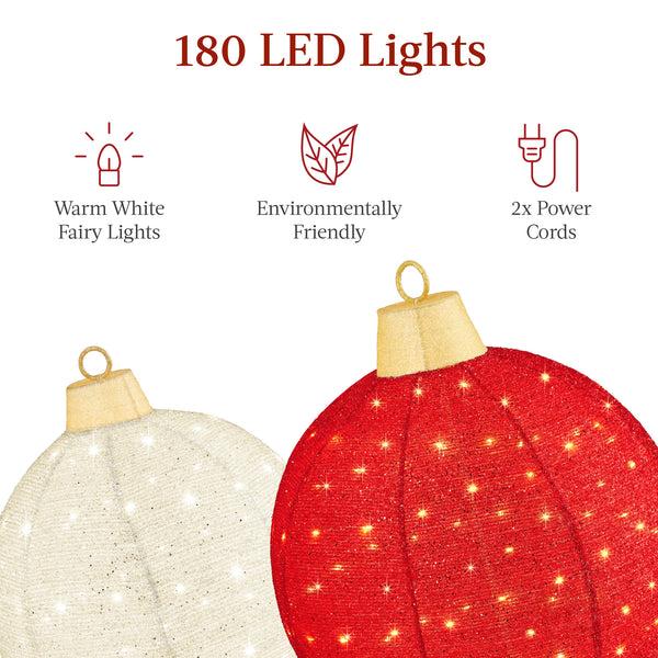 Best Choice 2pc Lighted Pop-Up Christmas Ornaments Decoration W/ 180 LED Lights Stand
