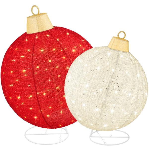 best choice 2pc Lighted Pop-Up Christmas Ornaments Decoration w/ 180 LED Lights Stand