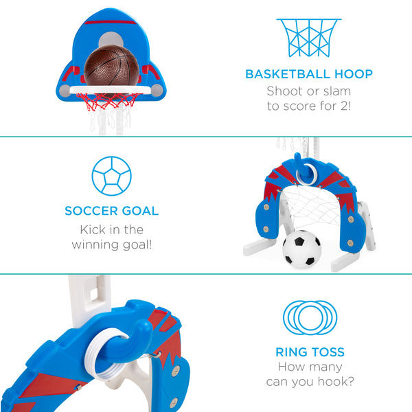 Best Choice 3-in-1 Toddler Basketball Hoop Sports Activity Center Play Set