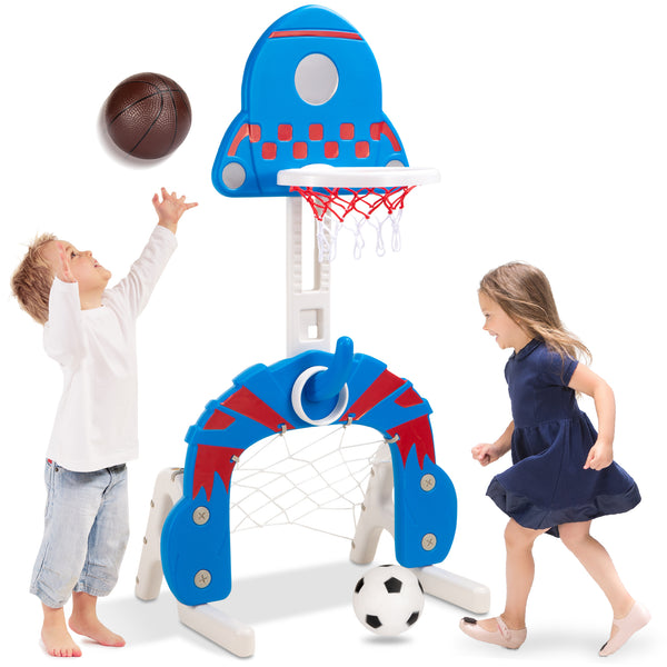best choice 3-in-1 Toddler Basketball Hoop Sports Activity Center Play Set