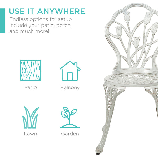 Best Choice 3-Piece Cast Aluminum Patio Bistro Furniture Set