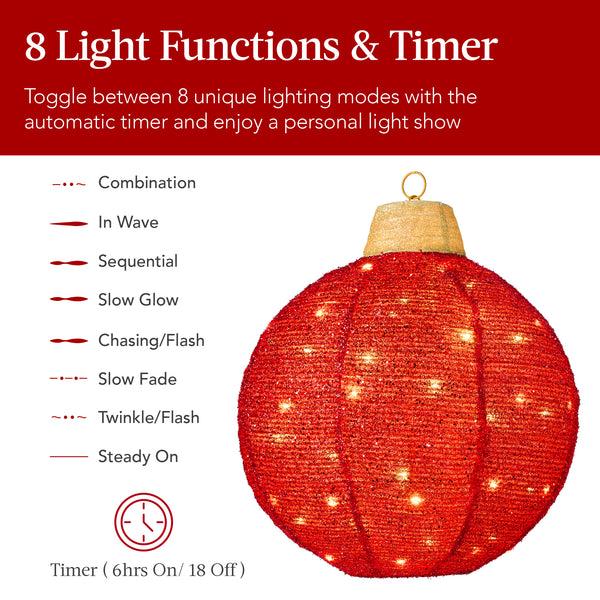 Best Choice 3-Piece Hanging Pop-Up Ornaments Outdoor Christmas Decor LED Lights