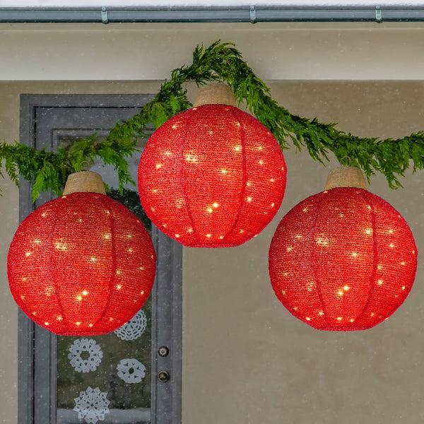 best choice 3-Piece Hanging Pop-Up Ornaments Outdoor Christmas Decor LED Lights