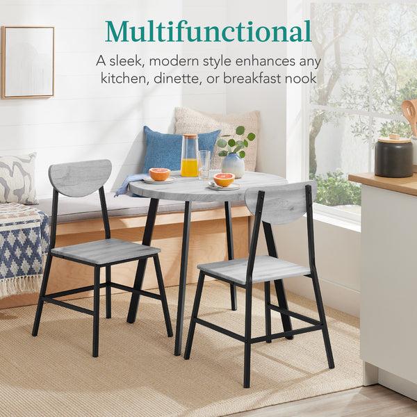 Best Choice 3-Piece Mid-Century Modern Round Dining Set W/ 2 Chairs