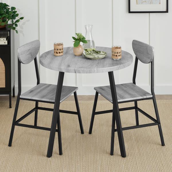 best choice 3-Piece Mid-Century Modern Round Dining Set w/ 2 Chairs