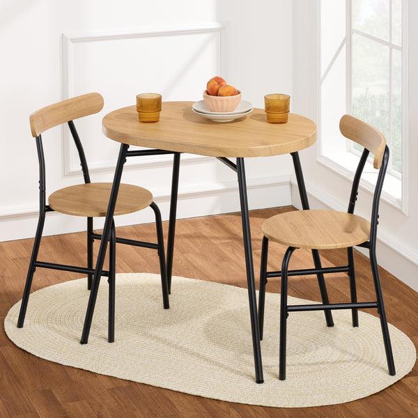 best choice 3-Piece Oval Dining Table Set Small Kitchen Set w/ 2 Chairs