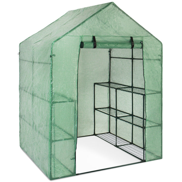 best choice 3-Tier 12-Shelf Outdoor Mini Greenhouse - Green