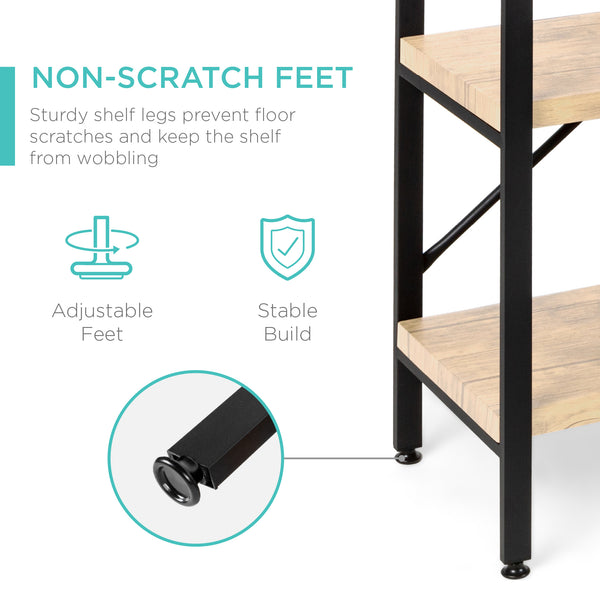 Best Choice 3-Tier Industrial Hallway Console Table For Living Room Entry Way - 55in