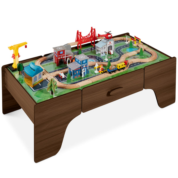 best choice 35-Piece Train Table Large Multipurpose Playset w/ Reversible Table Top