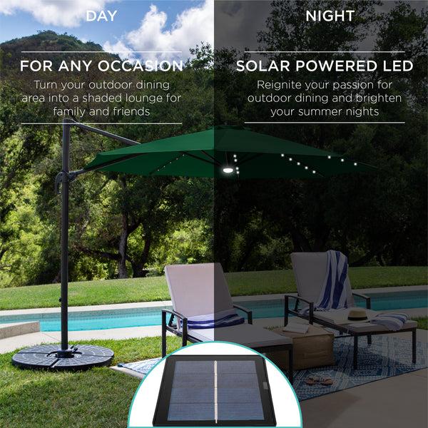 Best Choice 360-Degree LED Cantilever Offset Patio Umbrella W/ Tilt - 10ft
