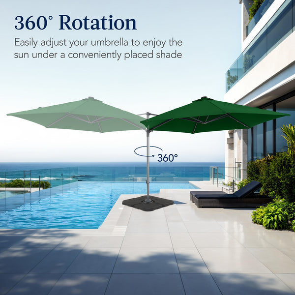 Best Choice 360 LED Rotating Cantilever Offset Patio Umbrella - 10ft