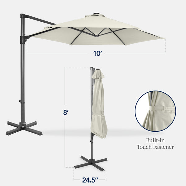 Best Choice 360 Rotating Cantilever Offset Patio Umbrella - 10ft