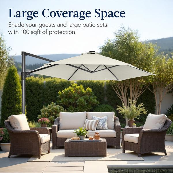 Best Choice 360 Rotating Cantilever Offset Patio Umbrella - 10ft