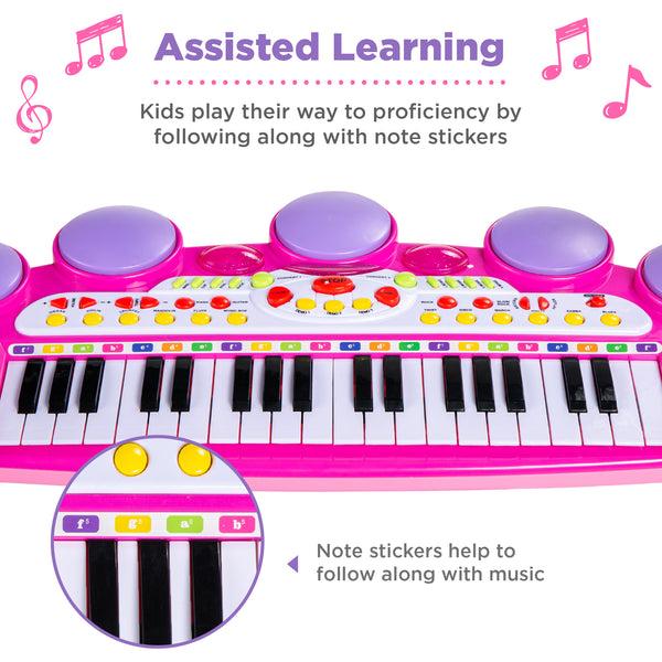 Best Choice 37-Key Kids Electric Keyboard W/ Microphone Stool