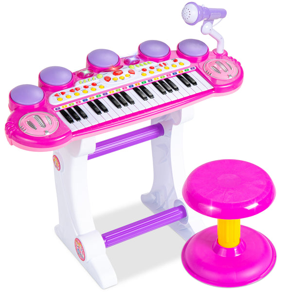 best choice 37-Key Kids Electric Keyboard w/ Microphone Stool