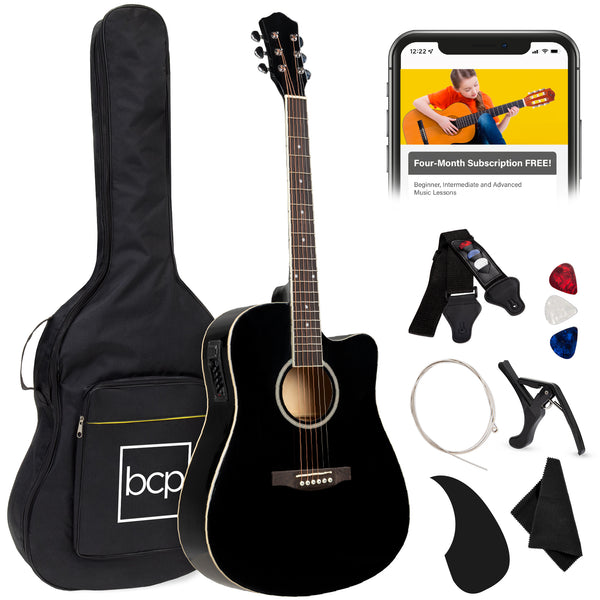best choice 41in Beginner Acoustic Electric Cutaway Guitar Set w/ Case Strap best choice 41in Beginner Acoustic Electric Cutaway Guitar Set w/ Case Strap