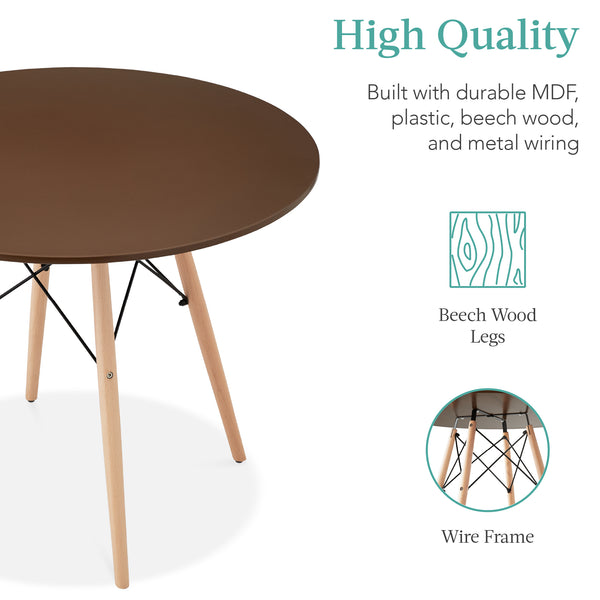 Best Choice 5-Piece Mid-Century Modern Dining Set W/ 4 Chairs Wooden Legs Metal Frame