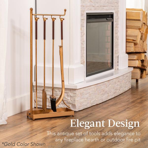 Best Choice 5-Piece Modern Contemporary Indoor Outdoor Fireplace Antique Tool Set