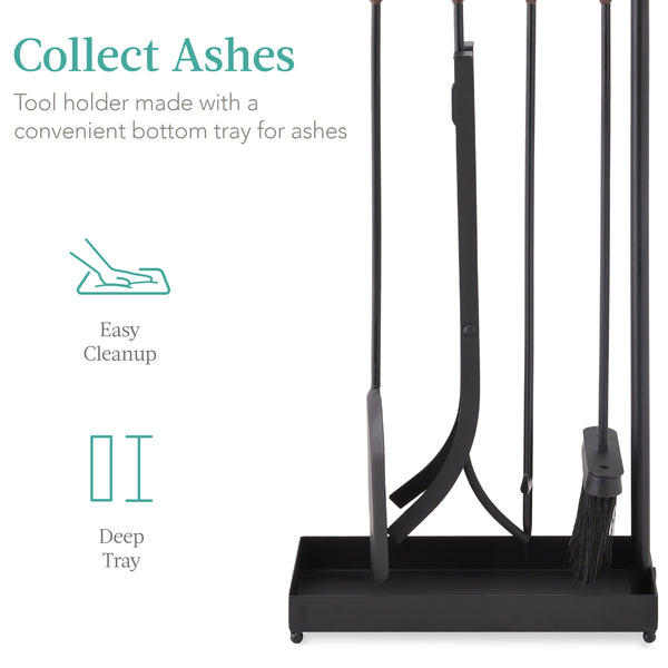 Best Choice 5-Piece Modern Contemporary Indoor Outdoor Fireplace Antique Tool Set