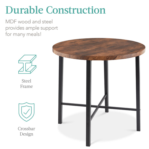 Best Choice 5-Piece Modern Round Counter Height Dining Set W/ 4 Chairs