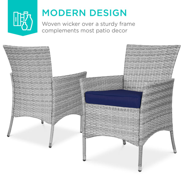 Best Choice 5-Piece Wicker Patio Dining Table Set W/ 4 Chairs