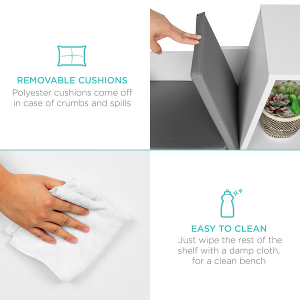 Best Choice 6-Cubbie Kids Bookcase Furniture Accent W/ Cushioned Reading Nook