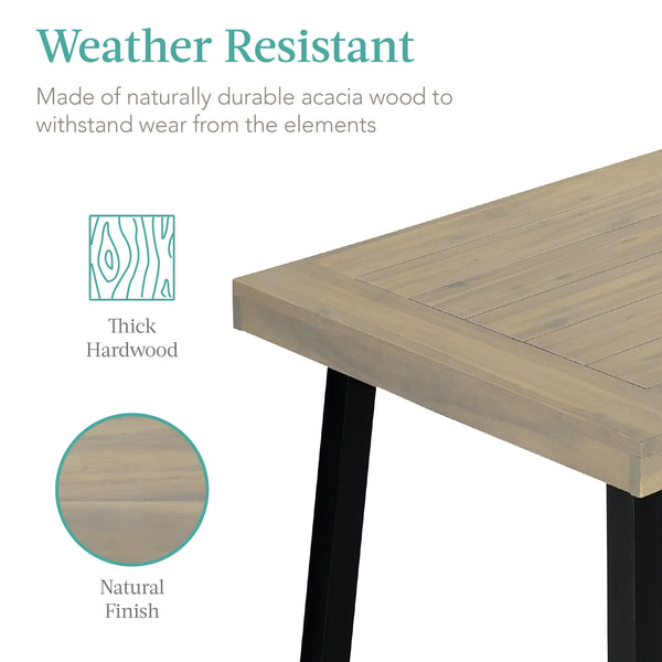 Best Choice 6-Person Indoor Outdoor Acacia Wood Dining Table