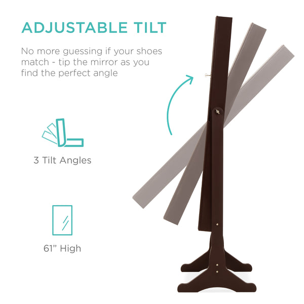 Best Choice 6-Tier Standing Jewelry Mirror Armoire W/ LED Lights