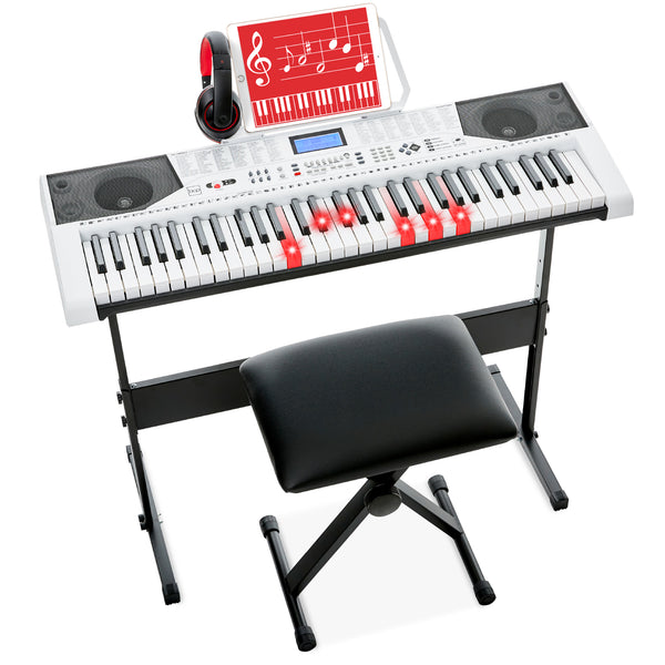 best choice 61-Key Beginners Electronic Keyboard Piano Set w/ Lighted Keys Headphones