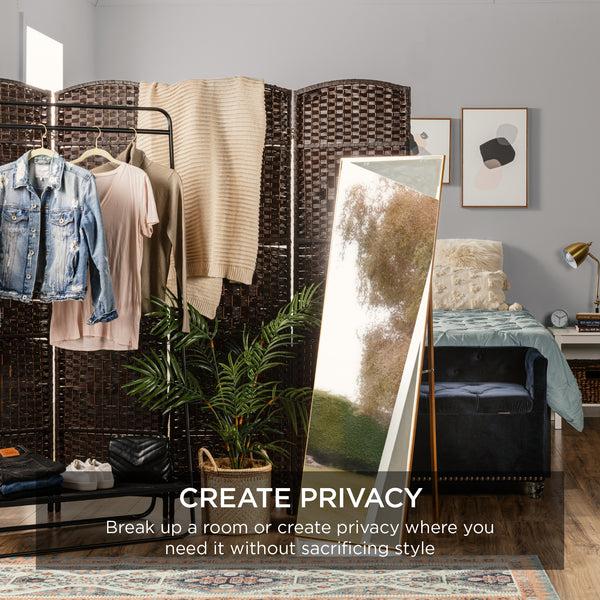 Best Choice 6ft Tall Room Divider 6-Panel Diamond Weave Folding Privacy Screen