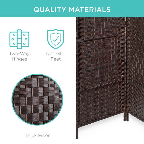 Best Choice 6ft Tall Room Divider 6-Panel Diamond Weave Folding Privacy Screen