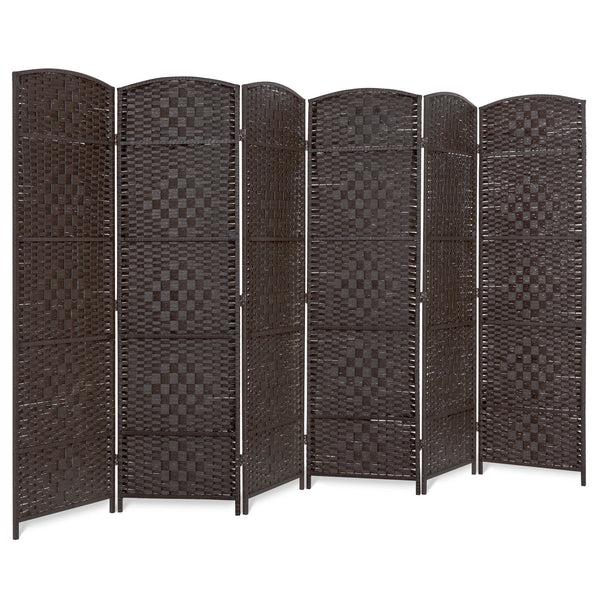 best choice 6ft Tall Room Divider 6-Panel Diamond Weave Folding Privacy Screen