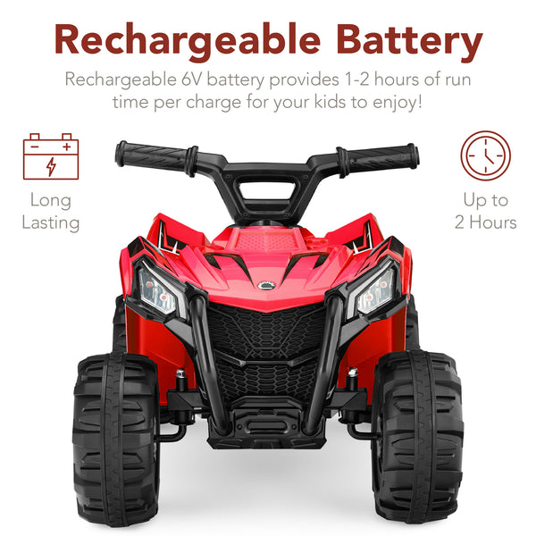 Best Choice 6V Kids Ride-On 4-Wheeler Quad ATV Car W/ 1.8mph Max Speed Treaded Tires