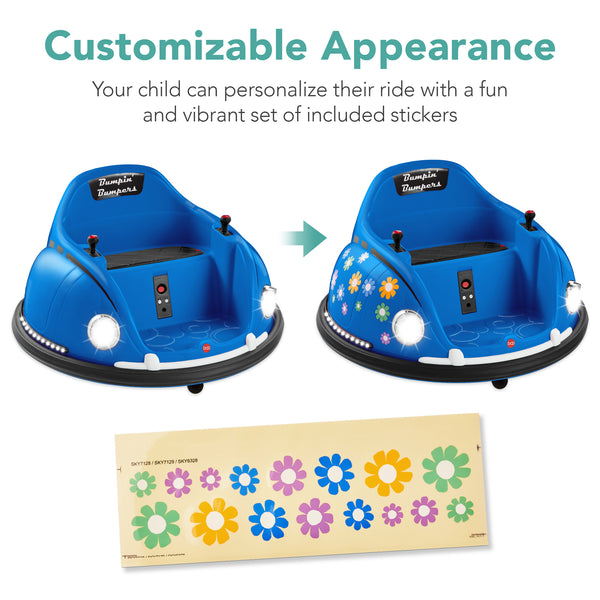 Best Choice 6V Kids Ride On Bumper Car Toy W/ Remote Harness Lights 360 Degree Spin