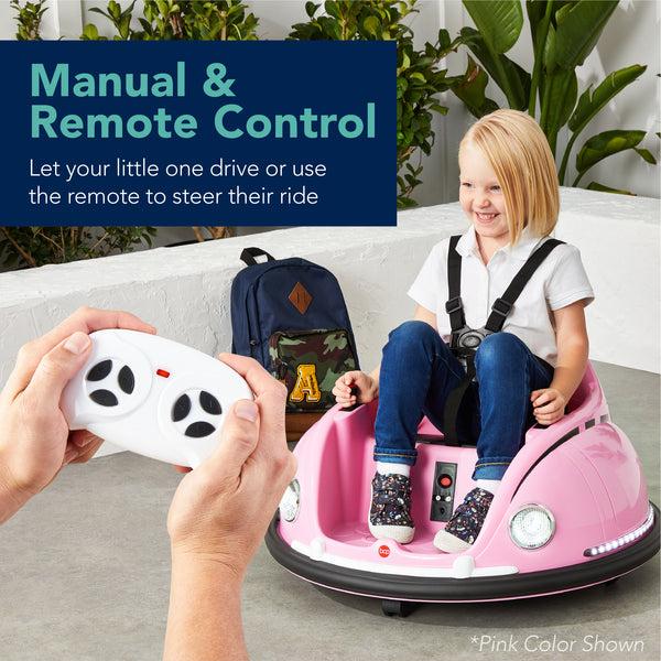 Best Choice 6V Kids Ride On Bumper Car Toy W/ Remote Harness Lights 360 Degree Spin