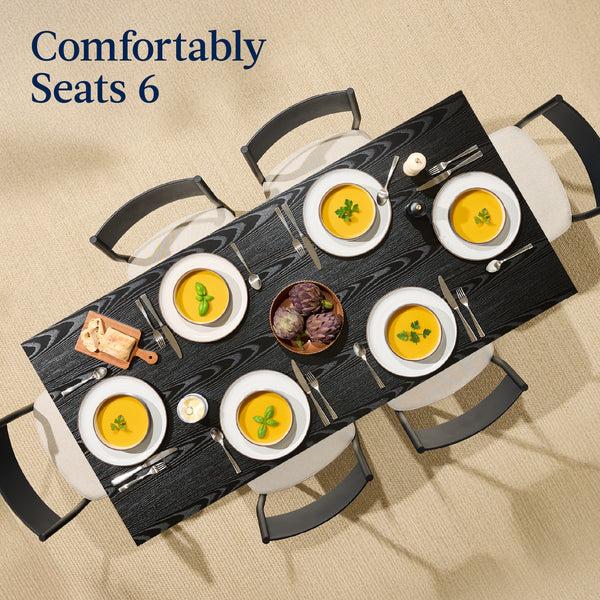 Best Choice 7-Piece Modern Dining Set Kitchen Table W/ 6 Chairs Metal Frame